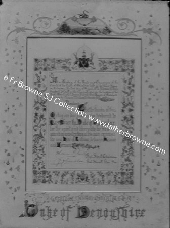 LISMORE CASTLE  DOCUMENT